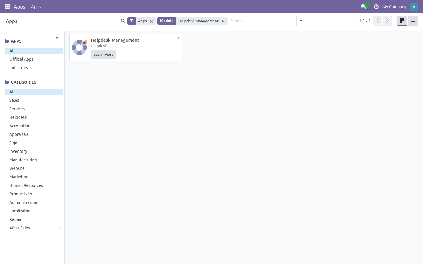 OCA helpdesk_mgmt installed and ready for tickets