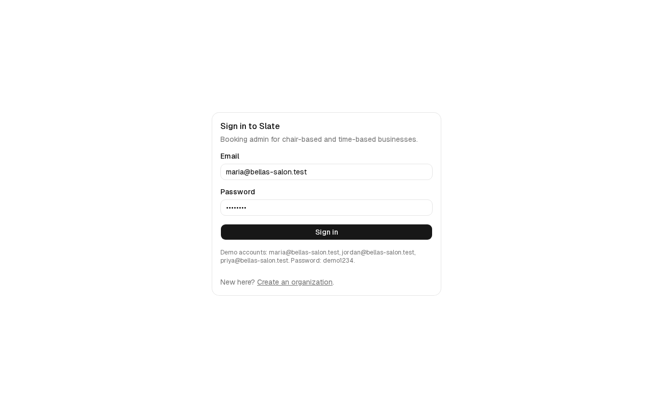Sign-in screen via NextAuth